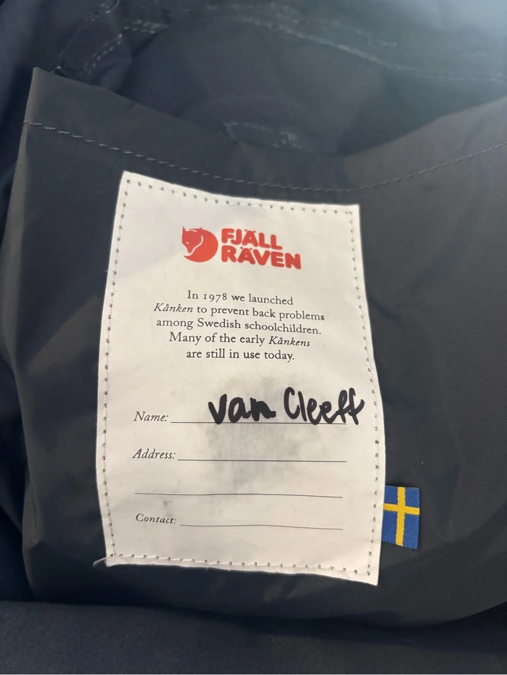 Fjallraven Kanken Classic Black Backpack with Computer Pocket